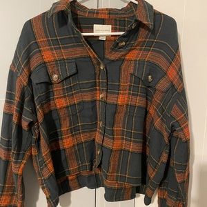 American Eagle Cropped Flannel